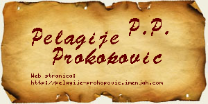 Pelagije Prokopović vizit kartica